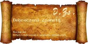 Debreczeni Zsanett névjegykártya