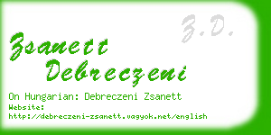 zsanett debreczeni business card